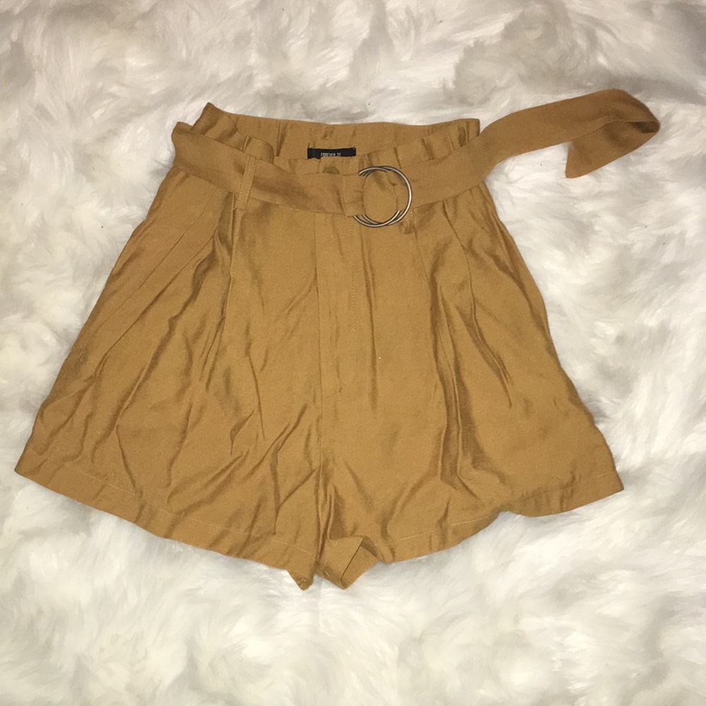 Mustard colored high wasted shorts